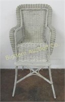 White Wicker High Chair (Missing Tray)