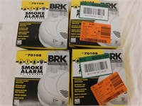 4 BRK First Alert smoke alarms, AC powered,