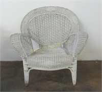 White Wicker Chair w/ Arms