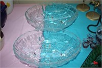 Pair of Heavy Glass Bowls