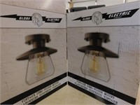 2 Globe Electric semi flush mount light fixtures,