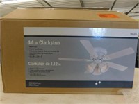 44 in Clarkston ceiling fan, white finish,