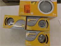 4 Commercial electric white shower recessed kits,