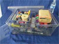 clear sewing tote loaded