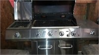 NICE STAINLESS GAS GRILL -- WITH SIDE