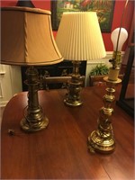 3 WORKING BRASS LAMPS
