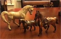 LOT OF 3 HORSES -- 2 ARE METAL