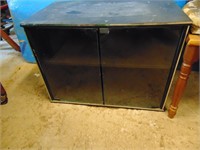 Black TV Stand With Glass Doors
