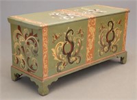 Paint Decorated Blanket Chest
