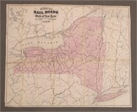 1875 Railroad Map Of New York