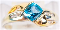 Jewelry 10kt Yellow & White Gold Aquamarine Ring