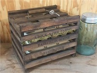 Antique wooden egg crate