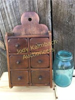 Old wooden spice cabinet