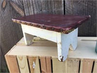 Heavy wooden primitive step stool
