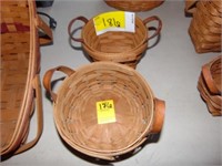 (2) Longaberger Button Baskets w/ leather handles