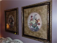 Two large wall prints and frames