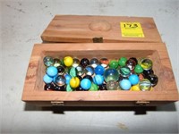 Marbles and wooden box