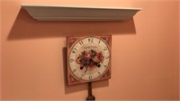 Clock shelf picture and bowl
