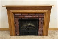 SOLID OAK ELECTRIC FIREPLACE- WITH REMOTE