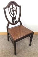 ANTIQUE SHIELD BACK ACCENT CHAIR