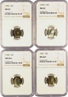 4 Different NGC Certified Roosevelt Dimes.