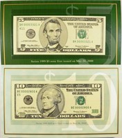 Pair Of Low Numbered 1999 Notes.
