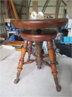 Piano stool with ball and claw feet