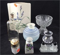 Tray Lot of Glass and Porcelain