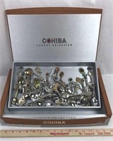 Cohiba Cigar Box with Assorted Souvenir Spoons