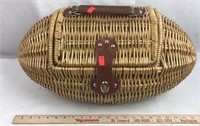 Wicker Football Shaped Basket with Football Lining