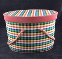 Vintage Cloth Covered Sewing Box/Contents