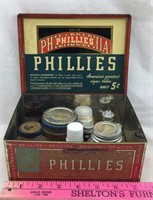 Phillies Cigar Tin with Lot of Vintage Medicine