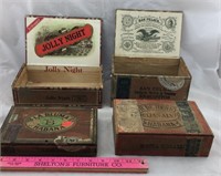5 Vintage Cigar Boxes