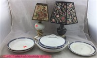 2 Electric Lamps Plus Maddock & Sons Dishes