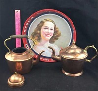 Antique Copper Pot, Copper Pot, Corona Tray