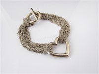 Tiffany & Co Sterling Silver Heart Toggle Bracelet