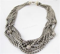 D. Yurman Sterling/18K 8-Strand Diamond Necklace