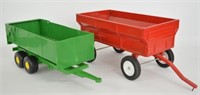 Pair Of 1/8 Scale Wagons Barge & Gravity Bed Wagon