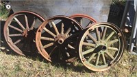 4 x Wooden Spoke Wheels Misc Sizes