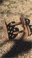 2 sets Railway or Mining Skip wheels cast