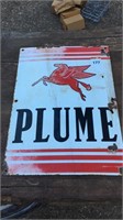 Plume Enamel Pump Sign 360mm x 500mm