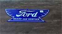 Ford Sales and Service Enamel Reproduction Sign