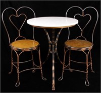 Ornate Ice Cream Parlor Set of Chairs & Table