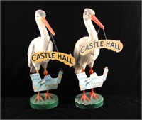 Castle Hall Twin Cigars Paper Mache Storks Display