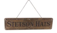 Original Stetson Hats Advertising Sign Circa 1900