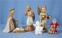 Six Hummel Goebel Christmas Figures, Nativity Etc.