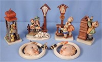 Six Hummel Figurines Including TMK-1 and TMK-2