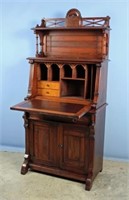 19th Century Walnut Drop Front Secretary Desk