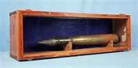 U.S. WW II 57 mm Shell and Cedar Display Case