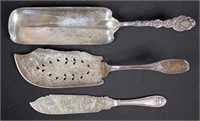 Sterling or Coin Silver Fish Knife & Two Servers